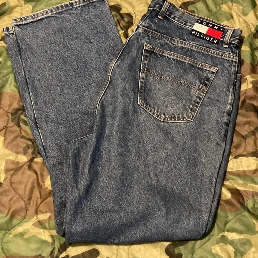 Tommy Hilfiger baggy Wide leg jeans vtg mens 40/34 - Picture 1 of 8
